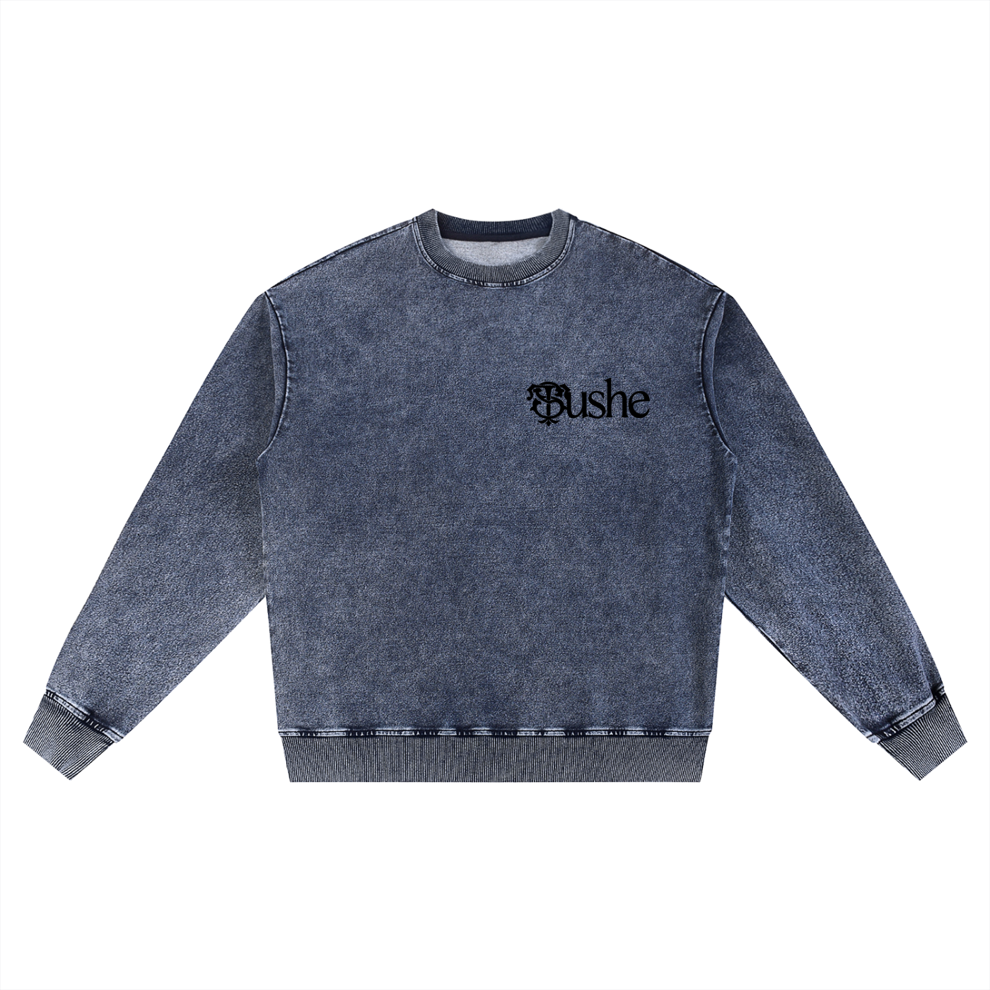 Snow Wash Oversized Crewneck Sweatshirt