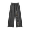 Washed Mesh Wide-Leg Pant