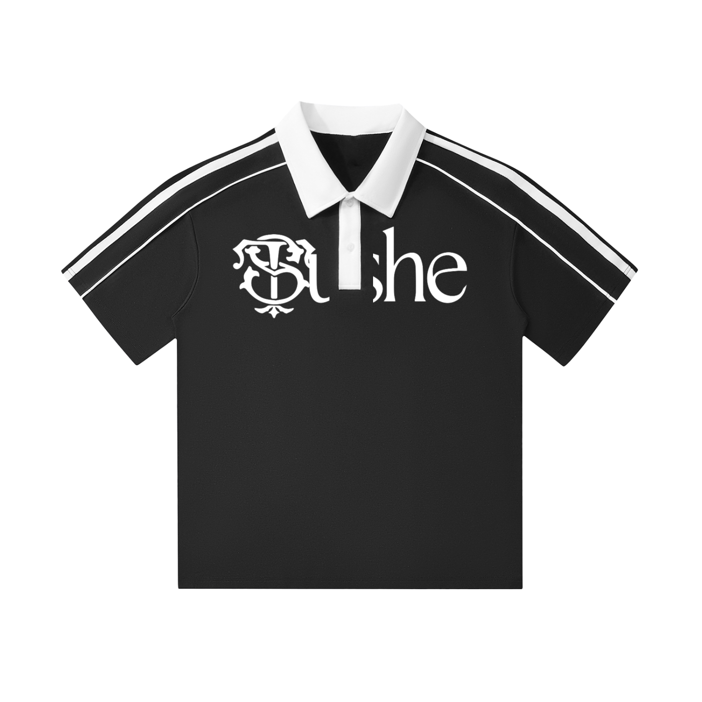 Contrast Collar Short-Sleeve Polo Shirt