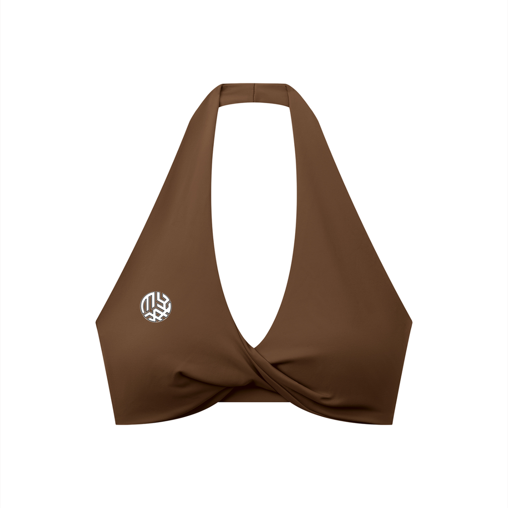 Women's Pleated Halter Sports Bra