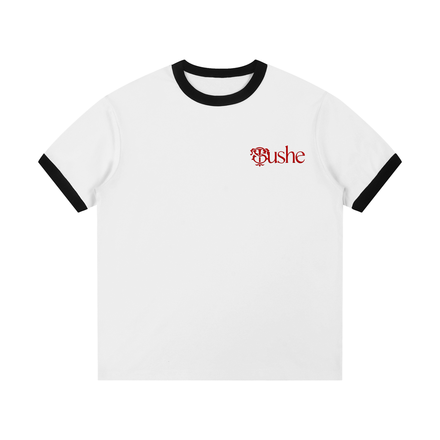 Contrast Edge Ribbed Crewneck T-Shirt
