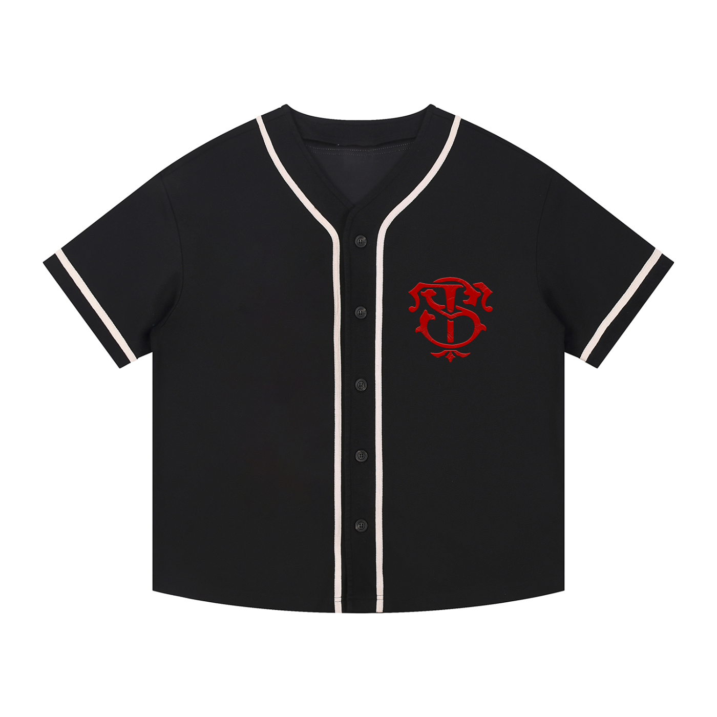 Contrast Piped Button-Up Jersey