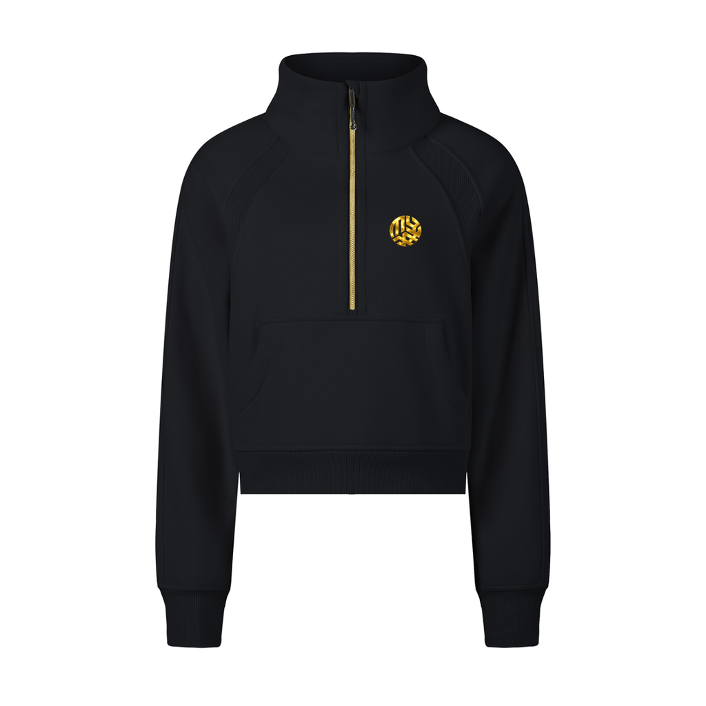 Cropped Half-Zip Sweatshirt
