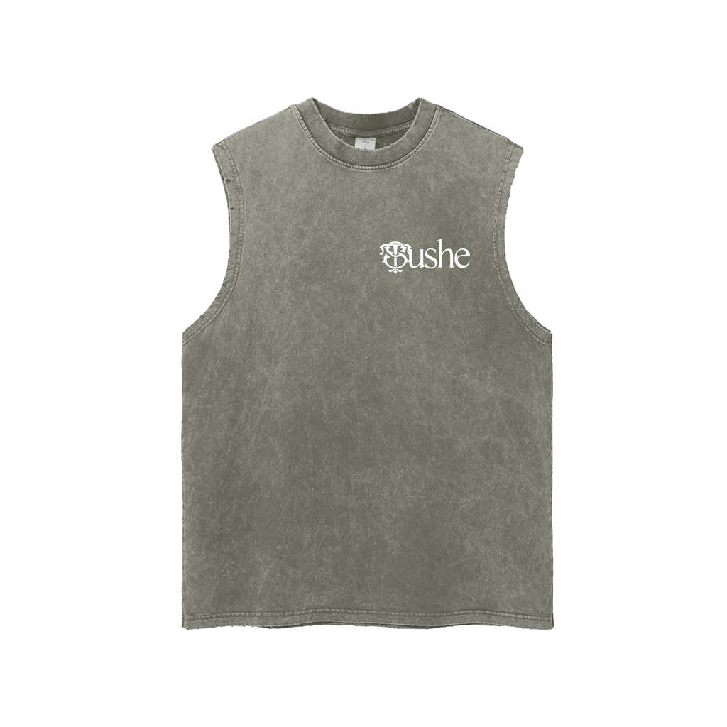Snow Washed Frayed Hem Tank Top