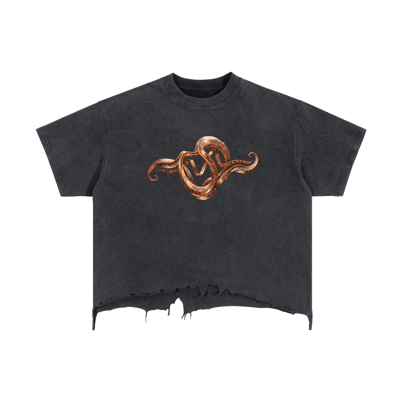 Vintage Wash Boxy Distressed Hem T-Shirt