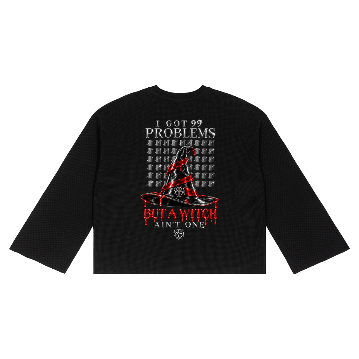 STUSH Waffle Cut Raw-Edge Long Sleeve