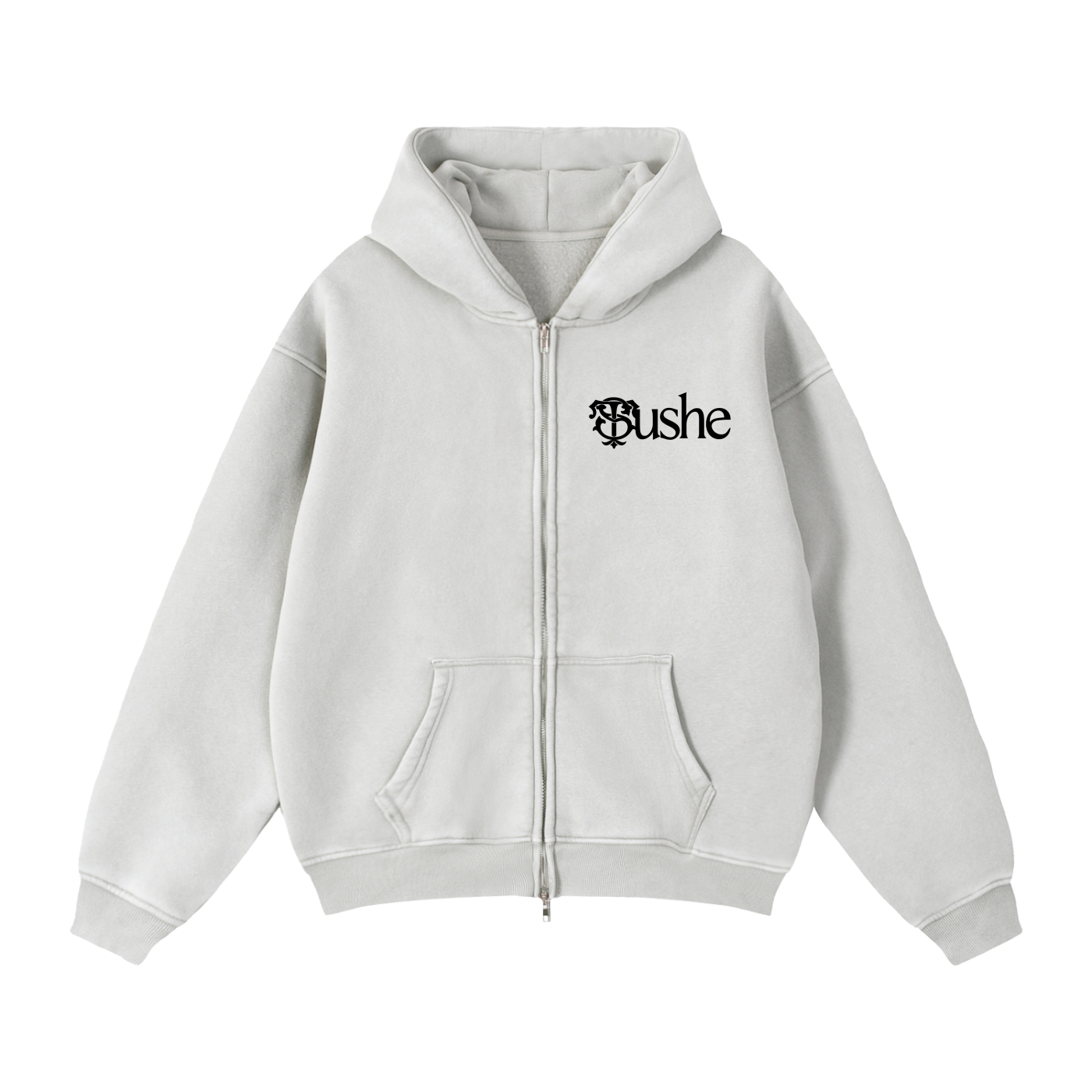 Zip-Through Boxy Fleece Hoodie